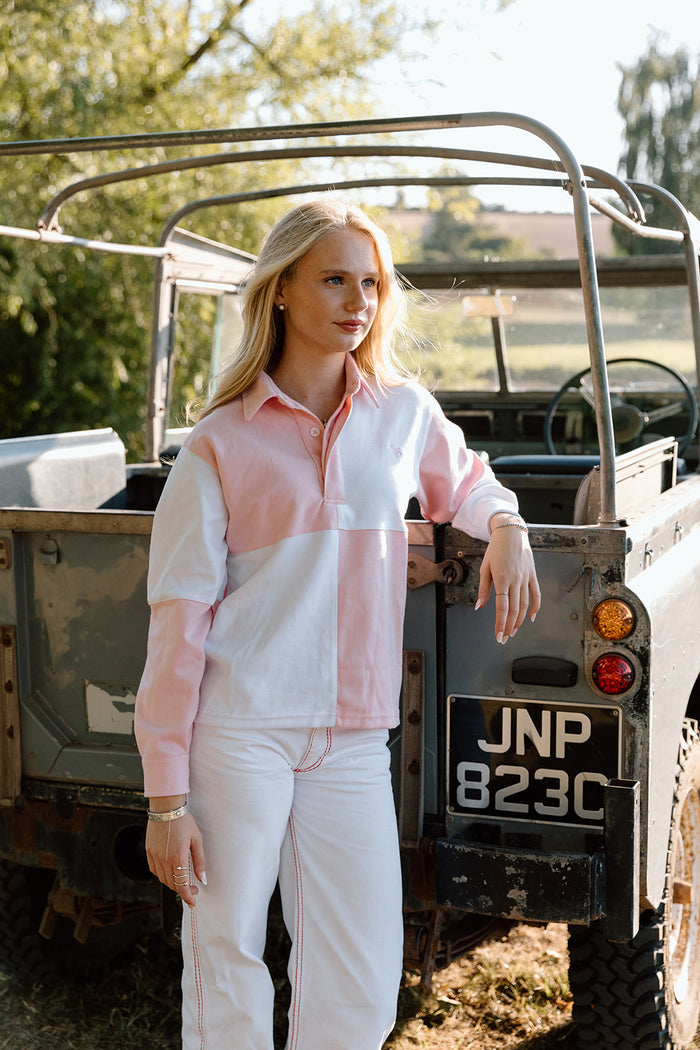 The Wye Baby Pink And White Rugby Shirt