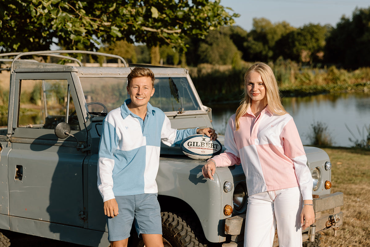 The Wye Sky Blue And White Rugby Shirt