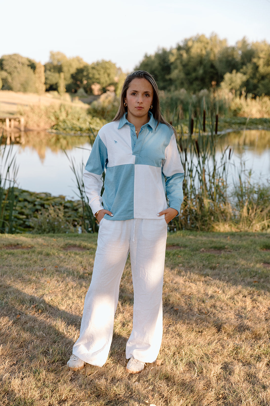 The Wye Sky Blue And White Rugby Shirt