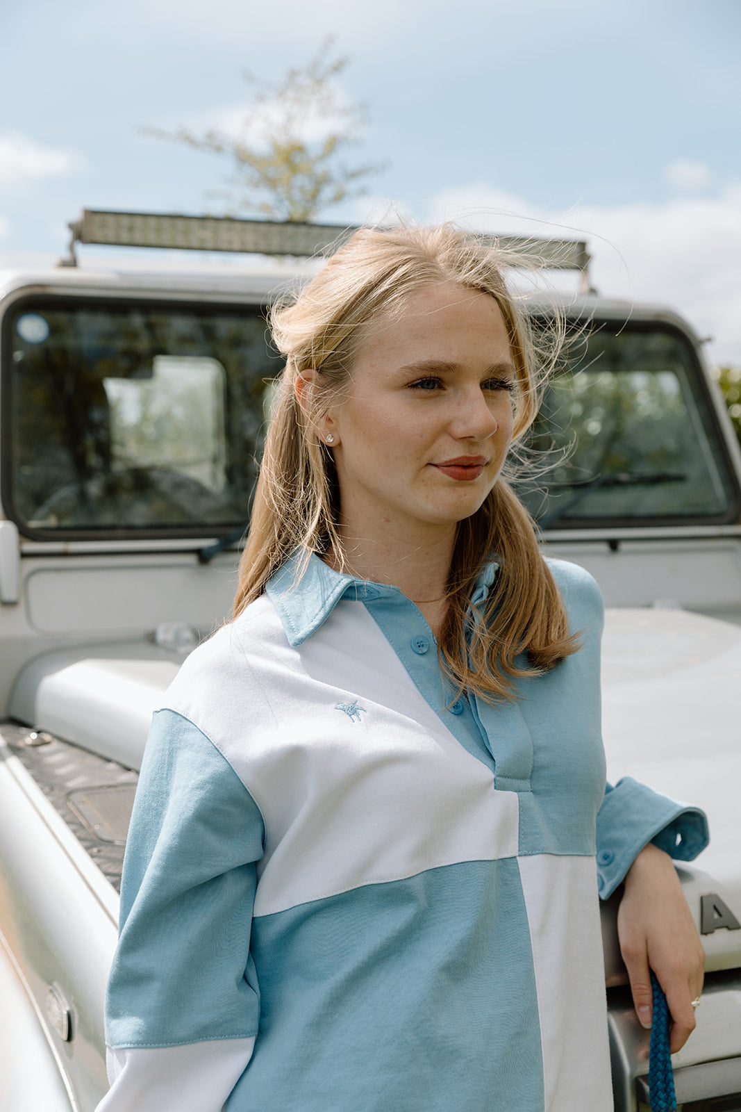 The Wye Sky Blue And White Rugby Shirt
