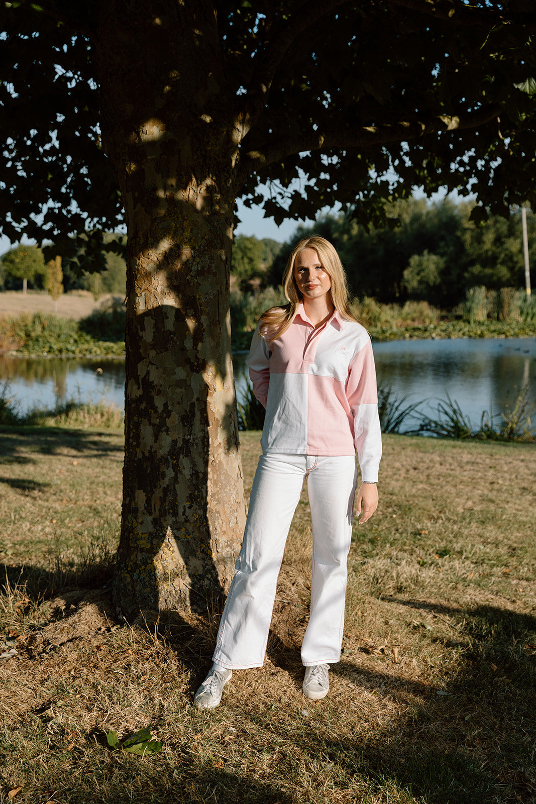 The Wye Baby Pink And White Rugby Shirt