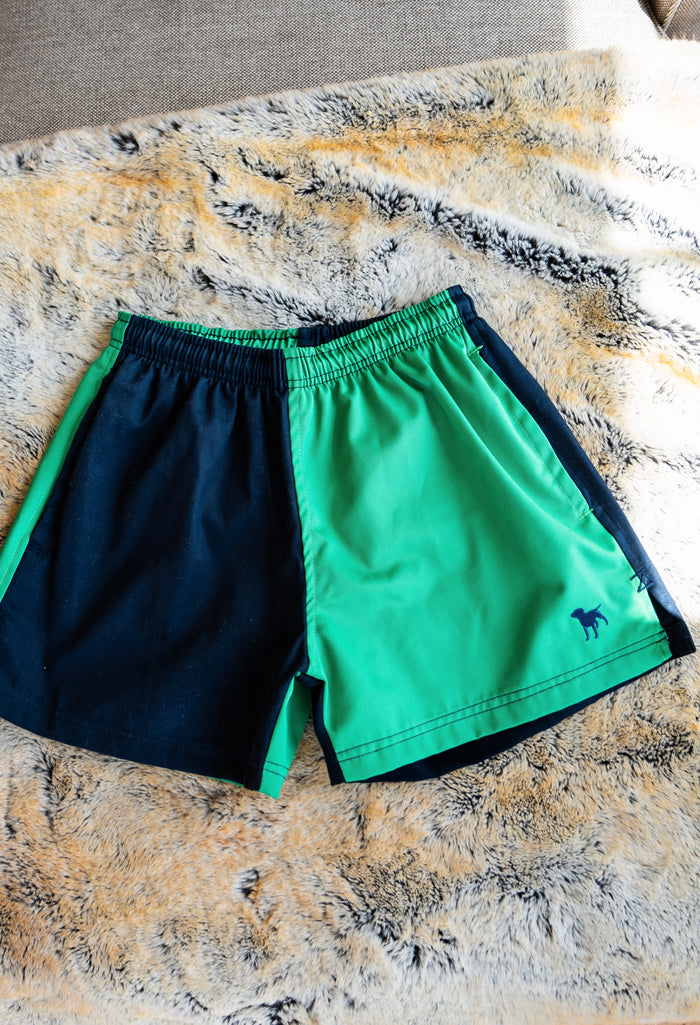 Green and Navy Sellack Shorts