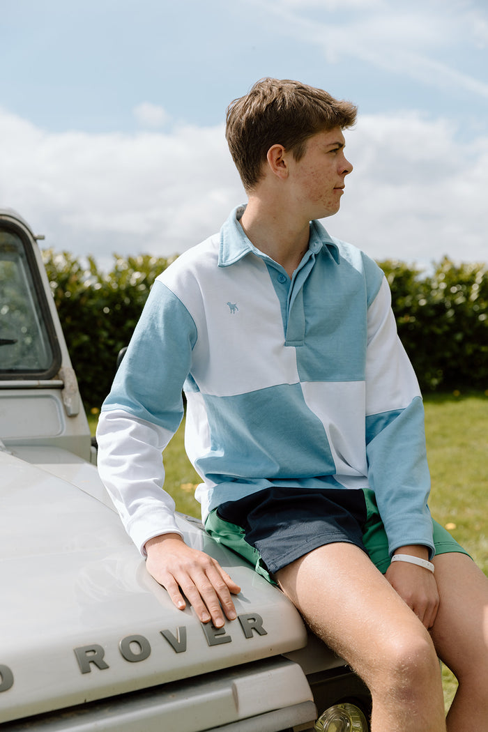 The Wye Sky Blue And White Rugby Shirt