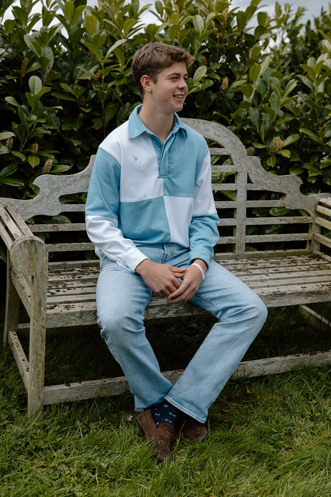 The Wye Sky Blue And White Rugby Shirt