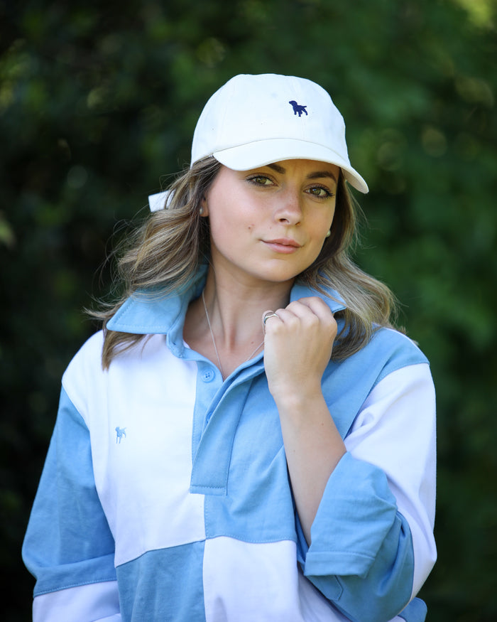 Kilpeck Adjustable Cream Cap With Navy Dog