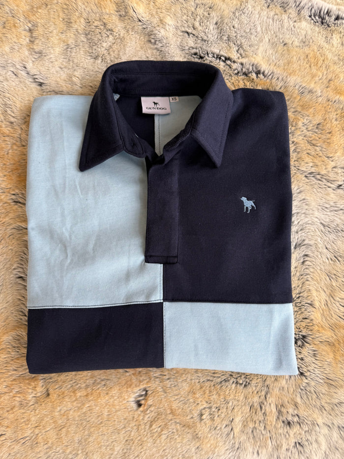 The Wye Baby Blue And Navy Rugby Shirt