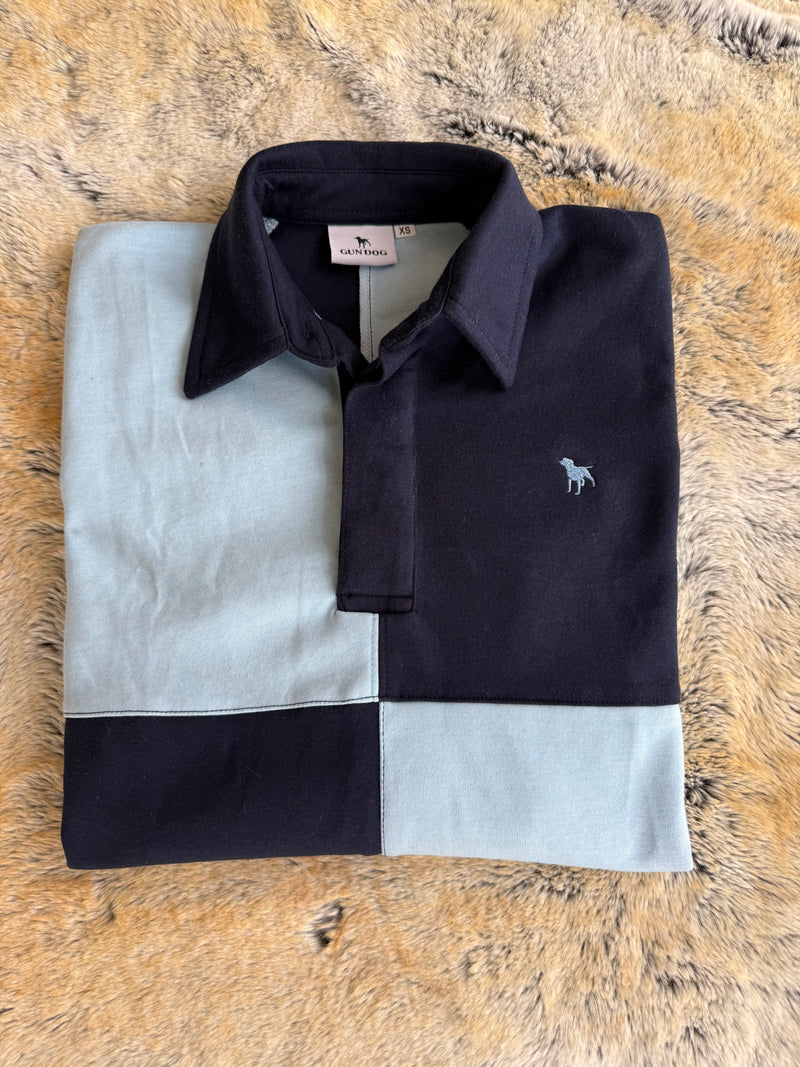 The Wye Baby Blue And Navy Rugby Shirt
