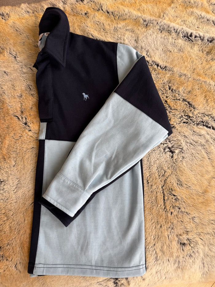 The Wye Baby Blue And Navy Rugby Shirt