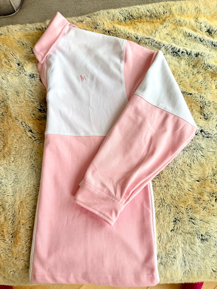 The Wye Baby Pink And White Rugby Shirt